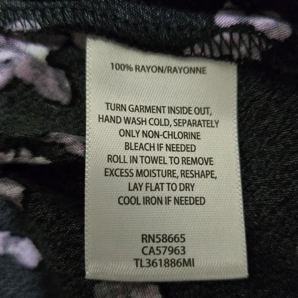 LEITH Floral One Shoulder Ruffle Asymmetric Hem Dress Black Lavender Size Medium - Picture 14 of 15